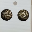 Sterling Silver Volleyball Disc Repousse Stud Earrings
