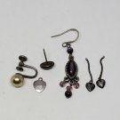 Mixed Lot of Vintage Sterling Silver Scrap Repurpose Single Earrings And Charms