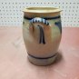Antique Primitive Salt Glazed Stoneware Milk Crock Jug Blue Hand Painted Floral