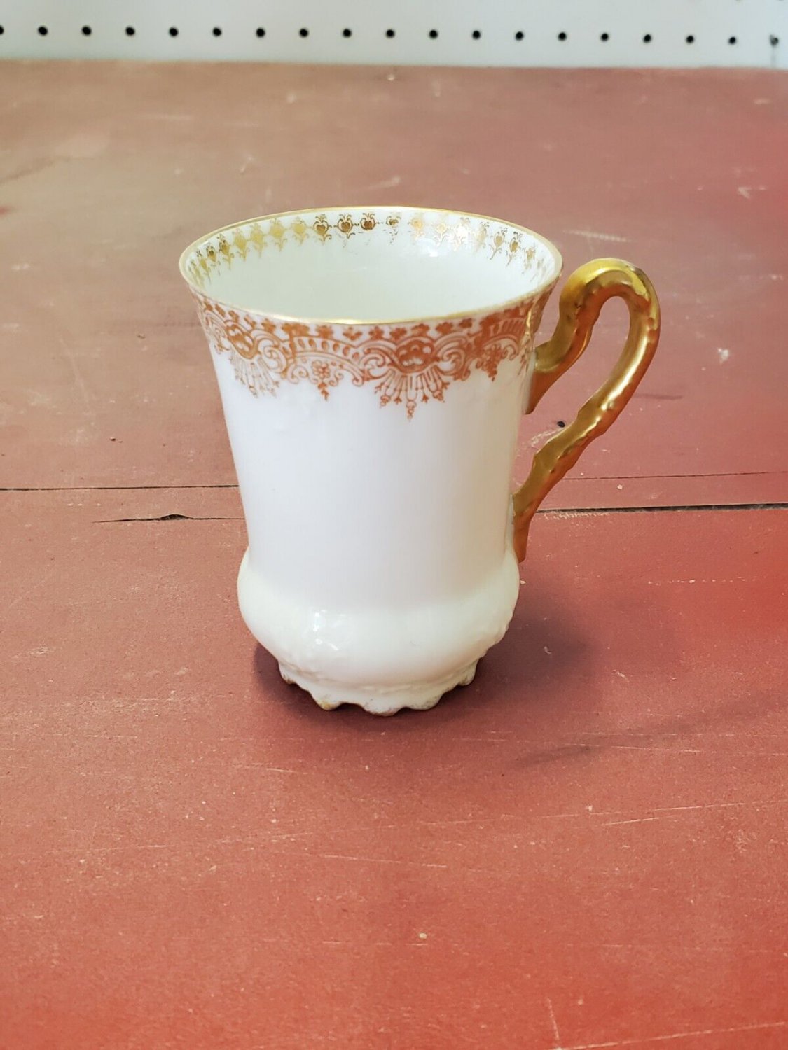 Antique Biarritz Limoges France Porcelain Teacup Gold Filigree Accents