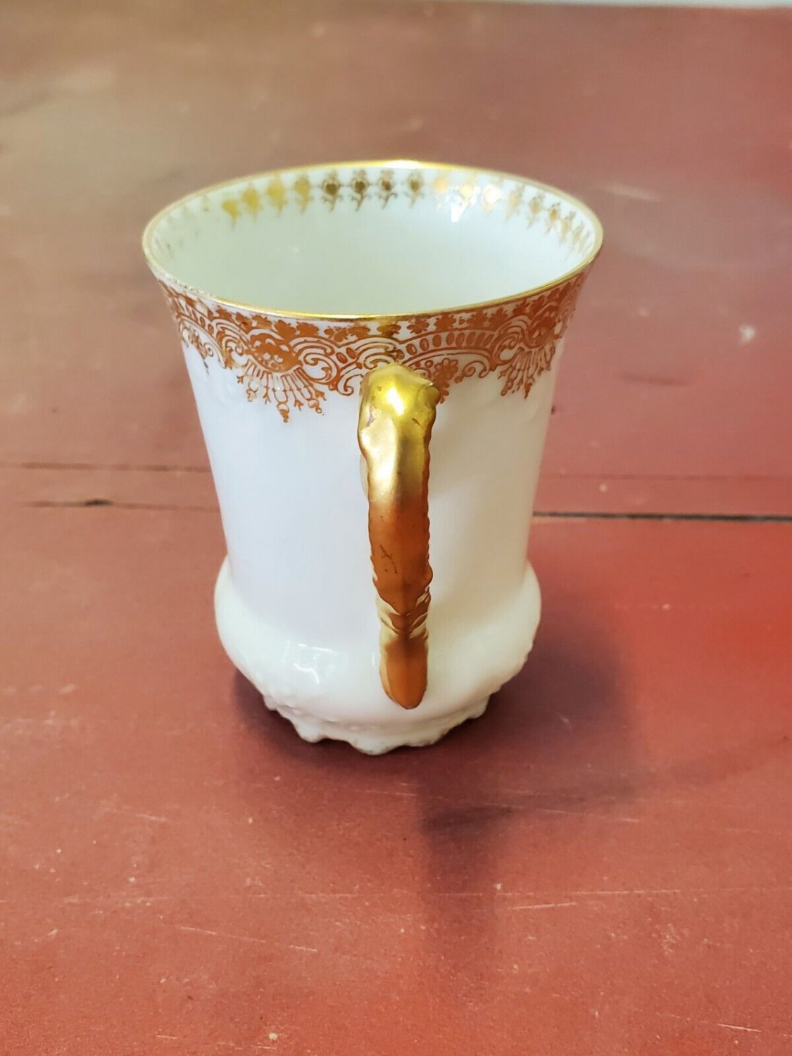 Antique Biarritz Limoges France Porcelain Teacup Gold Filigree Accents