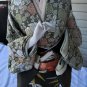 Vintage Handmade Japanese Geisha Doll On Stand Silk Fabric Kimono White Face 17"