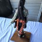 Vintage Handmade Japanese Geisha Doll On Stand Silk Fabric Kimono White Face 17"