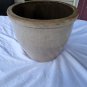 Antique Primitive Large Salt Glazed Tan Stoneware Apple Butter Crock Or Planter