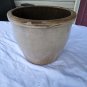 Antique Primitive Large Salt Glazed Tan Stoneware Apple Butter Crock Or Planter