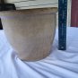 Antique Primitive Large Salt Glazed Tan Stoneware Apple Butter Crock Or Planter