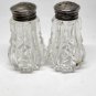 Antique Sterling Silver SN Signed Cut Crystal Starburst Salt And Pepper Shakers