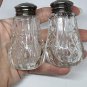 Antique Sterling Silver SN Signed Cut Crystal Starburst Salt And Pepper Shakers