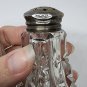 Antique Sterling Silver SN Signed Cut Crystal Starburst Salt And Pepper Shakers