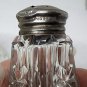 Antique Sterling Silver SN Signed Cut Crystal Starburst Salt And Pepper Shakers