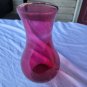 Vintage Stained/Painted Ruby Red Clear Glass Peaked Edge Vase 9 13/16"