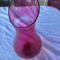 Vintage Stained/Painted Ruby Red Clear Glass Peaked Edge Vase 9 13/16"