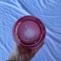 Vintage Stained/Painted Ruby Red Clear Glass Peaked Edge Vase 9 13/16"