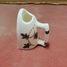 Vintage White Porcelain Bone China Clothes Iron Toothpick Holder Green Leaves