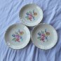 Vintage 3 Pc Scio China Hazel Colorful Flower Gold Trim Dessert Plates