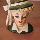 Vtg Napco Japan 1961 C2633B Lucille Ball Green Outfit Porcelain Lady Head Vase