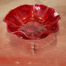 Vintage Martinsville Viking Amberina Art Glass Double Layer Ruffled Bowl
