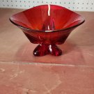 Vintage Martinsville Viking Amberina 3 Toed Footed Pedestal Candy Bowl