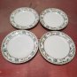 Vintage 4pc Made In Japan Hand Painted Geometric Bamboo Salad Plates