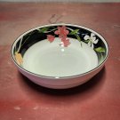 Vintage Sangostone 3665 Memories Korea Black Colorful Flowers Vegetable Bowl