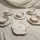 Antique Theo Haviland Limoges France White Porcelain Flowers Ramekins & Saucers