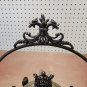 Antique CB Barker Quad Silverplate Cranberry Coin Dot Sugar Castor 9 Spoons