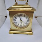 Vintage Howard Miller Gold Tone Brass Battery Operated Desk Clock