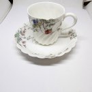 Antique Haviland & Co Limoges France Hand Painted Flowers Demitasse Cup Saucer