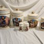 Vintage 1992 Danbury Mint MJ Hummel 4pc Porcelain Canister Collection Gold Trim