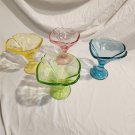 Vintage 4pc Rastal Colored Glass Ruffled Scalloped Ice Cream Sundae Glasses