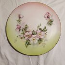 Vintage Andrea By Sadek Porcelain Hand Painted Pink Flowers Flat Serving Tray