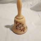 Vintage Westmoreland Almond Milk Glass Hand Painted Leaves White Flowers Bell