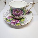 Vtg Royal Albert Bone China No 7 Water Lily Flower Of The Month Teacup Saucer