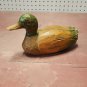Vintage Handmade Hand Carved Green Brown Painted Duck Decoy Game Hunting Gear