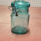 Vintage Ball Ideal Aqua Blue Mason Bicentennial Canning Jar Wire Latch