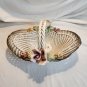 Vtg Capodimonte Italy Large Woven White Porcelain Handmade Flower Handle Basket
