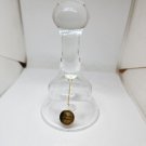 Vtg Canada Rossi Glass Handmade Hand Blown Clear Glass Bell Large Round Handle