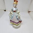 Vintage Occupied Japan Victorian Girl Red Bow Porcelain Figurine