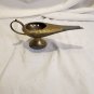 Vintage India Brass Floral Etched Aladdin Genie Lamp Incense Burner No Lid