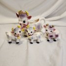 Vintage Japan Elsie The Purple Cow Porcelain Creamer And Salt & Pepper Shakers