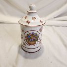 Vintage Prestige Palace Japan White & Brown Flowers Basket Covered Jar