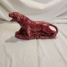 Vintage Cameron Pottery Red Burgundy Porcelain Roaring Tiger Succulent Planter