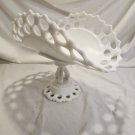 Vintage Vintage Westmoreland White Milk Glass Doric Lace Pedestal Banana Bowl