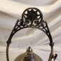 Antique Derby Silver Co Quadruple Plate Owl Etched Leaf Crystal Pickle Castor
