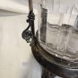 Antique Derby Silver Co Quadruple Plate Owl Etched Leaf Crystal Pickle Castor