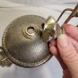 Antique Derby Silver Co Quadruple Plate Owl Etched Leaf Crystal Pickle Castor
