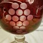 Vintage Bohemian Ruby Red Flash Etched Leaf & Grape Goblet
