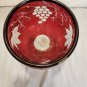 Vintage Bohemian Ruby Red Flash Etched Leaf & Grape Goblet