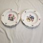 Antique Pair Meissen Hand Painted Flowers White Porcelain Small Rim Soup Bowls