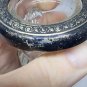 Vtg F.B. Rogers Sterling Silver Rim Lions Head Pressed Glass Toothpick Holder